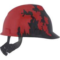 Casque sp&eacute;cialis&eacute; V-Gard, Suspension Rochet, Noir/Rouge Ontario Safety Products