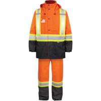 High-Visibility 150-Deniers Rain Suit, Polyester, Small, High Visibility Orange Ontario Safety Products
