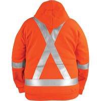 High-Visibility Wind Resistant Zip-Front Sweatshirt with DetachableHood, Men's, Small, High Visibility Orange, 27.7 cal/cm² Ontario Safety Products
