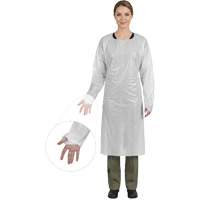 CoverMe Gown with Thumbholes, One Size, White, Polyethylene Ontario Safety Products
