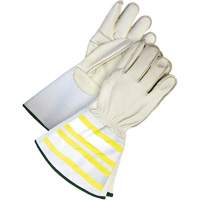 Gants utilitaires haute visibilit&eacute; avec manchette de 6,25", Petit, Paume en Cuir fleur de vache Ontario Safety Products