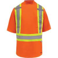 Viking&reg; Safety Bamboo Lined T-shirt, Polyester, Small, High Visibility Orange Ontario Safety Products