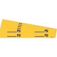 "Blank PSI" Pipe Markers, Self-Adhesive, 1-1/8" H x 7" W, Black on Yellow Ontario Safety Products