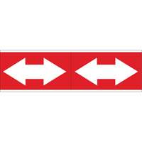 Dual Direction Arrow Pipe Markers, Self-Adhesive, 2-1/4" H x 7" W, White on Red SI728 | Ontario Safety Product