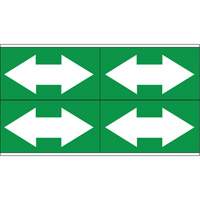 Dual Direction Arrow Pipe Markers, Self-Adhesive, 1-1/8" H x 7" W, White on Green SI739 | Ontario Safety Product