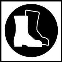 Right to Know Pictogram Labels -Boots, Vinyl, Sheet, 5/8" L x 3/4" W Ontario Safety Products