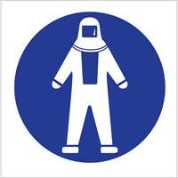 Right to Know Pictogram Labels - Full Protection Suit, Vinyl, Sheet, 1-1/4" L x 1-1/2" W SJ084 | Ontario Safety Product