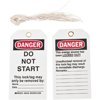 Lockout Tags, Plastic, 3" W x 5-3/4" H, English SJ120 | Ontario Safety Product
