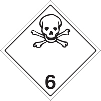 Toxic Materials TDG Placard, Adhesive Vinyl Ontario Safety Products