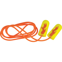 Bouchons d'oreilles éclat néon jaune E-A-Rsoft, Vrac - Sac en poly, Avec cordon SJ428 | Ontario Safety Product