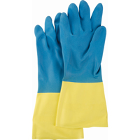 Two Tone NS53 Gloves, Size Medium/8, 13" L, Neoprene/Rubber Latex, Flock-Lined Inner Lining, 28-mil Ontario Safety Products