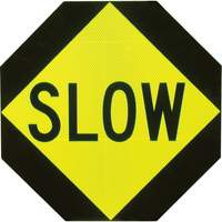Double-Sided "Stop/Slow" Traffic Control Sign, 18" x 18", Aluminum, English SO101 | Ontario Safety Product