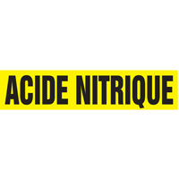 Marqueurs de tuyau "Acide Nitrique", Autocollant, 2-1/2" h x 12" la, Noir sur jaune SQ302 | Ontario Safety Product