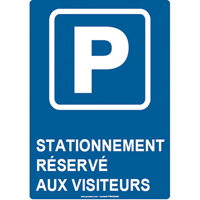 Panneau de stationnement r&eacute;serv&eacute;, 14" x 10", Aluminium, Français avec pictogramme Ontario Safety Products