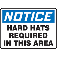Enseigne  Hard Hats Required , 7" x 10", Vinyle, Anglais Ontario Safety Products