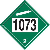 Plaque-&eacute;tiquette TMD 1073 pour gaz ininflammable oxyg&egrave;ne liqu&eacute;fi&eacute;, Plastique Ontario Safety Products