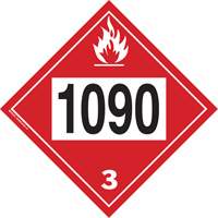 Plaque-&eacute;tiquette TMD 1090 pour liquide inflammable ac&eacute;tone, Plastique Ontario Safety Products