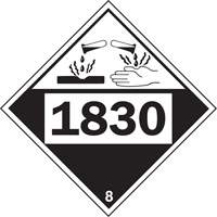 1830 Sulphuric Acid Corrosive Materials TDG Placard, Plastic SS839 | Ontario Safety Product