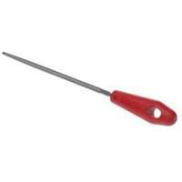 File with Red Handle, 8" L, Round, Bastard Cut Ontario Safety Products