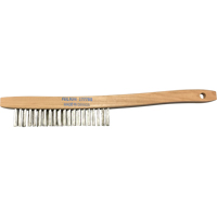 Brosses de nettoyage &agrave; manche recourb&eacute;, Acier inoxydable, 3 x 19 rangs de fils, Longueur 14" Ontario Safety Products