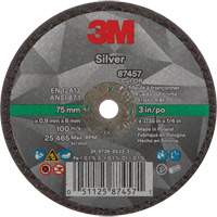Silver Cut-Off Wheel, 3" x 0.04", 1/4"-28 Arbor, Type 1, Ceramic, 25645 RPM Ontario Safety Products