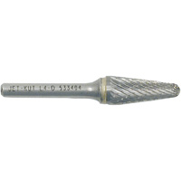 L4-D JET-KUT&reg; Taper Shape Burr with Radius End, 1/4" Dia., 1/4" Shank, 1-1/8" Depth of Cut Ontario Safety Products