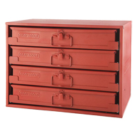 Compartment Rack With 4 Compartment Boxes, 4 Slots, 20-1/2" W x 12-1/2" D x 14-5/8" H, Red Ontario Safety Products