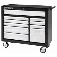 Roller Cabinet, 10 Drawers, 42" W x 19" D x 40" H, Black TEQ533 | Ontario Safety Product