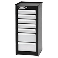 Side Rider Cabinet, 7 Drawers, 14-3/4" W x 18" D x 33.34" H, Black TEQ587 | Ontario Safety Product