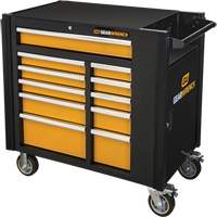 Powered Tool Cart, 11 Drawers, 42-1/2" W x 24-7/16" D x 41" H, Black/Orange TEQ808 | Ontario Safety Product