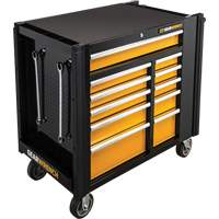 Powered Tool Cart, 11 Drawers, 42-1/2" W x 24-7/16" D x 41" H, Black/Orange TEQ808 | Ontario Safety Product