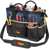 Sac &agrave; outils fourre-tout Big-Mouth &agrave; base moul&eacute;e, Polyester balistique, 23 pochettes, Noir/Bleu Ontario Safety Products