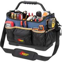 Boîte &agrave; outils ouverte &agrave; base moul&eacute;e, Polyester balistique, 17 pochettes, Noir/Bleu Ontario Safety Products