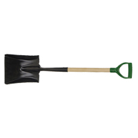 Square Point Shovel, Wood, Tempered Steel Blade, D-Grip Handle, 29" Long Ontario Safety Products