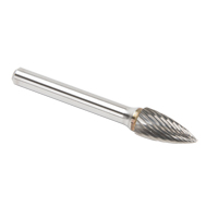 Solid Carbide Burrs - Tree Shape Pointed End, SG-3, 9.53 mm Dia., 1/4" Shank Ontario Safety Products
