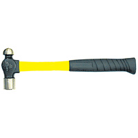 Heavy-Duty Fibreglass Handle Ball Pein Hammer, 8 oz. Head Weight, Plain Face, Cushion Handle Ontario Safety Products