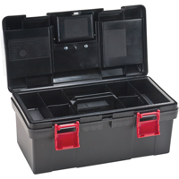 Plastic Tool Box, 17-1/2" W x 9-1/2" D x 8" H, Black Ontario Safety Products