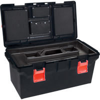 Plastic Tool Box, 22" W x 11" D x 10-1/2" H, Black Ontario Safety Products
