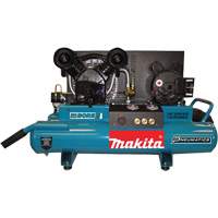 Twin-Tank Air Compressor, Electric, 8 Gal. (9.6 US Gal), 150 PSI, 120-220/1 V TNB422 | Ontario Safety Product