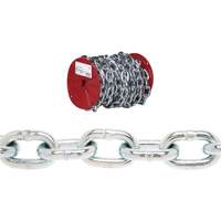 Chaîne ronde Proof Campbell, Acier &agrave; faible teneur en carbone, 3/16" x 100' (30,4 m) l, Calibre 30, Charge d'utilisation 800 lb (0,4 tonne) Ontario Safety Products