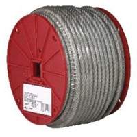 Wire Cable, 250' (76.2 m) x 3/32", 184 lbs. (0.092 tons), Vinyl Coated TQB487 | Ontario Safety Product
