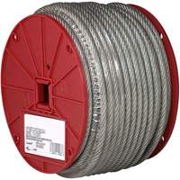 Wire Cable, 250' (76.2 m) x 1/8", 340 lbs. (0.17 tons), Vinyl Coated TQB489 | Ontario Safety Product