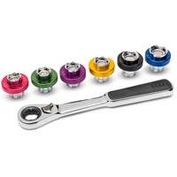 6 Point Magnetic Oil Drain Plug Metric Socket Set, 7 Pieces, 3/8" Drive Size Ontario Safety Products