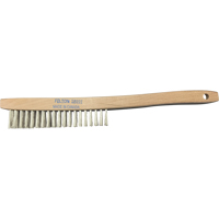 Brosses de nettoyage &agrave; manche recourb&eacute;, Acier inoxydable, 4 x 19 rangs de fils, Longueur 14" Ontario Safety Products