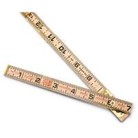 Red End&reg; Oversized Brick Mason Rule, 6' L, Wood, 1/16" Graduations Ontario Safety Products