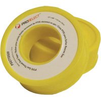 Gas & Oil PTFE Pipe Thread Tape, 12.7 mm (1/2") x 6.6 m (21.67'), Yellow Ontario Safety Products