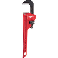 Pipe Wrench, 1-1/2" Jaw Capacity, 10" Long, Powder Coated Finish, Ergonomic Handle Ontario Safety Products