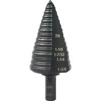 #12 Multi-Hole Step Drill Bit, 7/8" - 1-3/8" , 1/16" Increments, High Speed Steel Ontario Safety Products