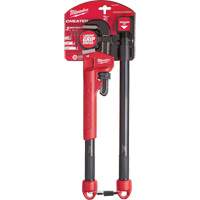 Cheater Adaptable Pipe Wrench, 2-1/2" Jaw Capacity, 18"/24"/10" Long, Powder Coated Finish, Ergonomic Handle Ontario Safety Products
