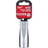 Douille m&eacute;trique avec c&ocirc;t&eacute;s Four Flats, 20 mm, Prise 1/2", 6 pans, Profond Ontario Safety Products